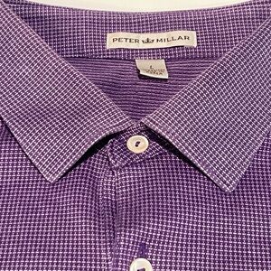 Peter Millar Men's Purple Micro-Pattern Polo Shirt